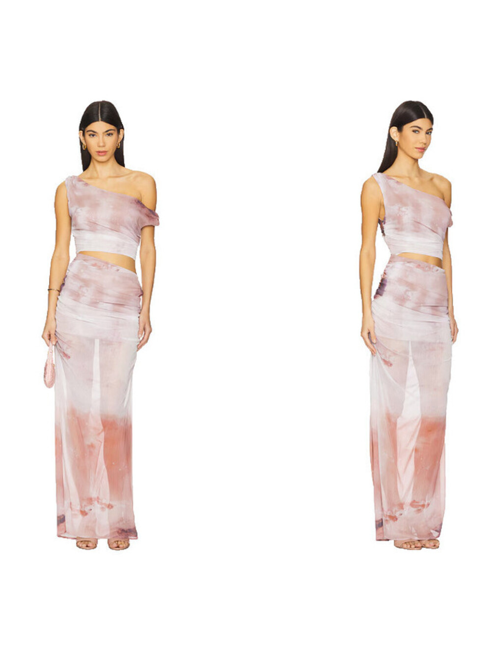 SNDYS Kilee Maxi Dress Cut out Gown dye print size L NWT $99msrp